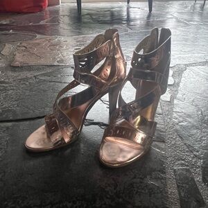 Sigerson Morrison Metallic Strappy Heels